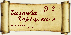 Dušanka Kaplarević vizit kartica